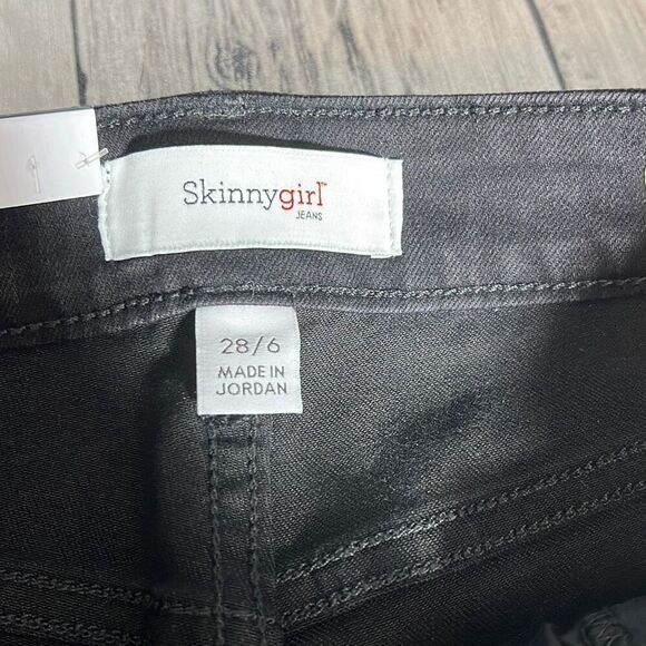 Skinnygirl Women's Larry High Rise Skinny Geometric Print Black Jeans Size 28/6 - Picture 8 of 11